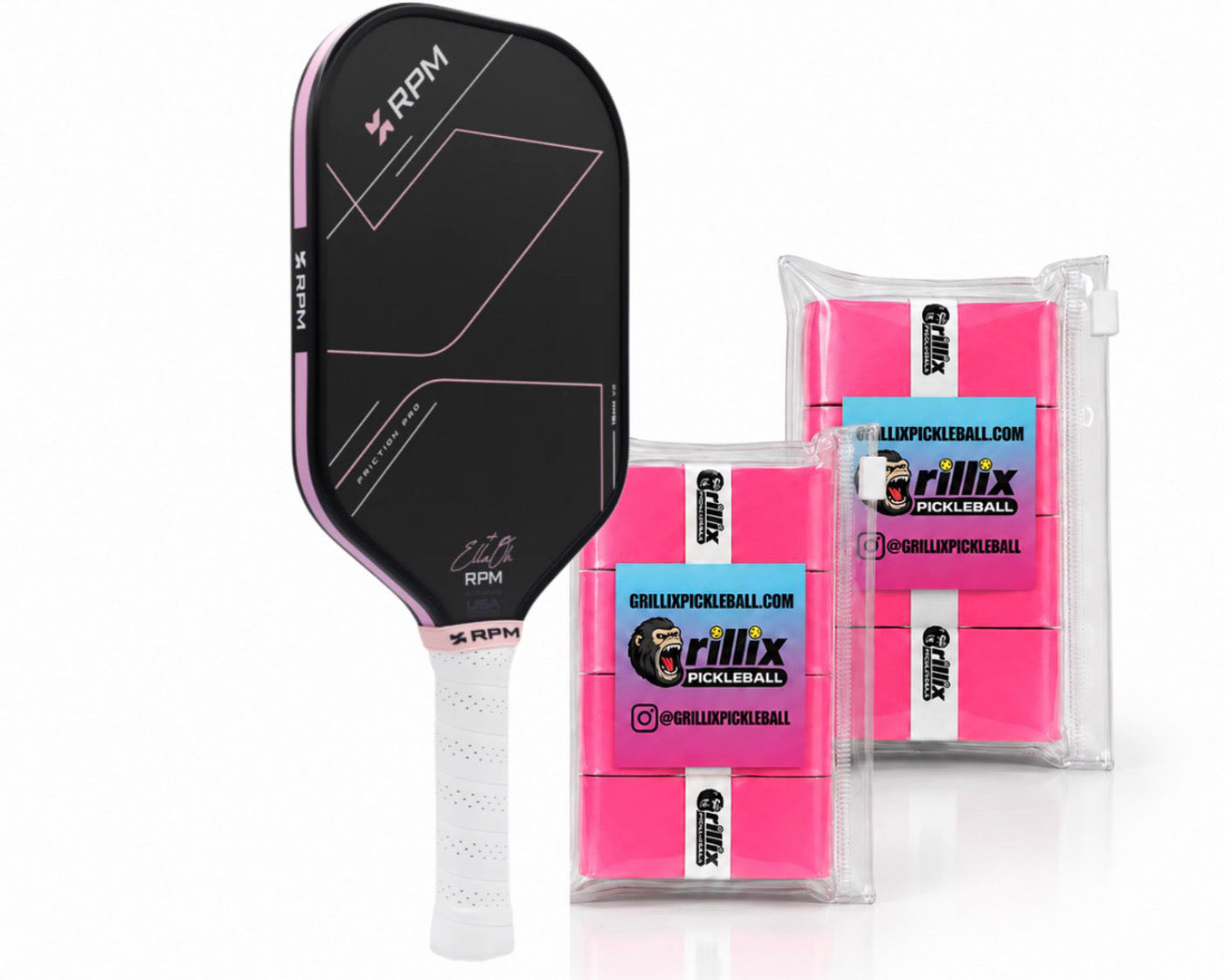 8 Pack Grillix Grip + ELLA OH PINK V2 ELONGATED 16MM
